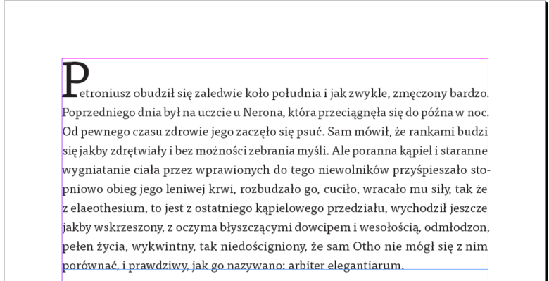 Skład tekstu inicjały wpuszczone i podniesione
